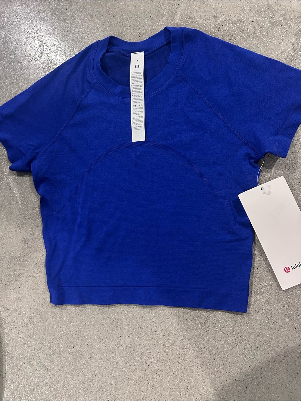 lululemon Swiftly Tech Cropped Short Sleeve clubhouse blue
